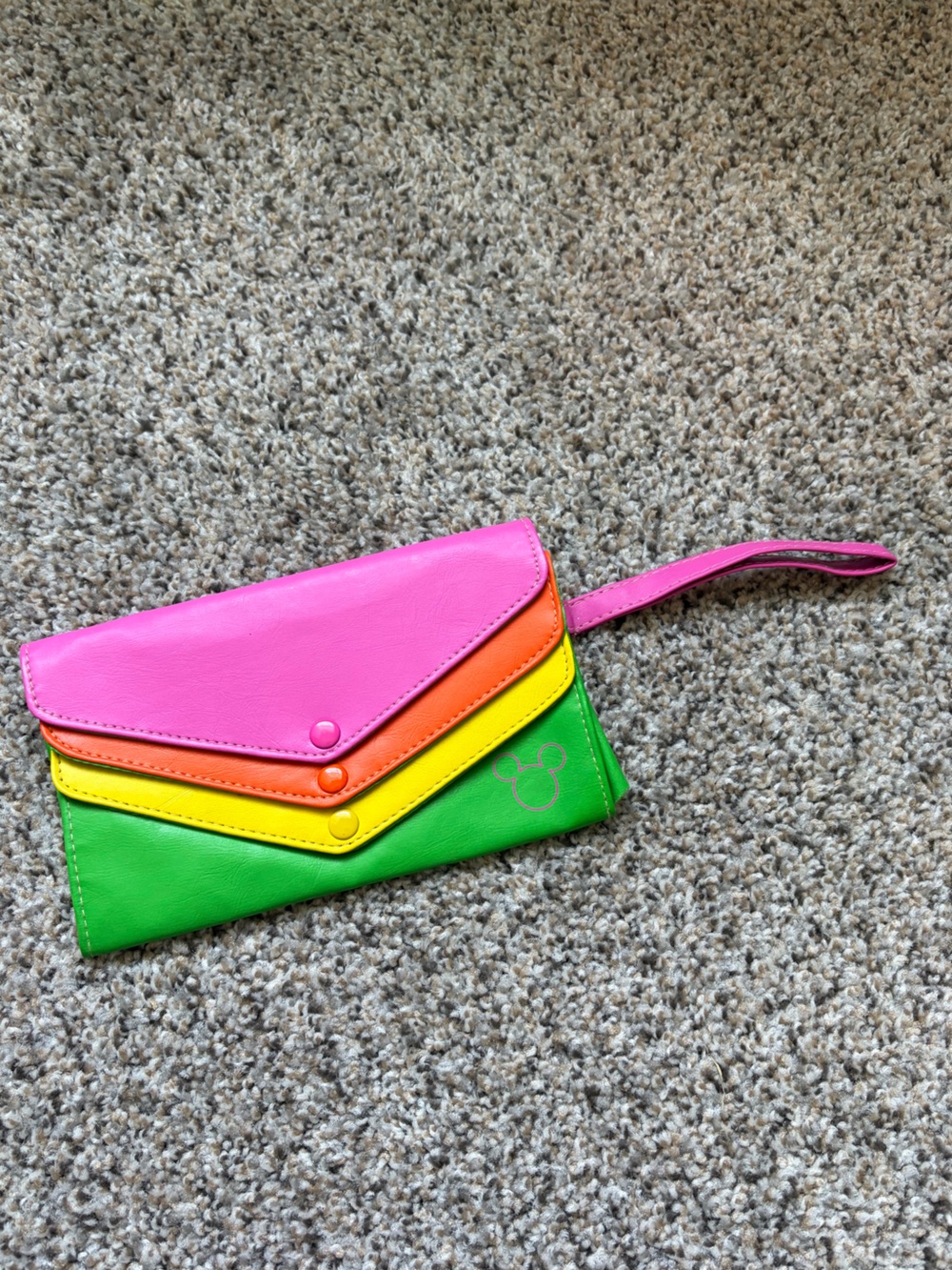 Disney Colorblock Envelope Wristlet Clutch in Neon colors